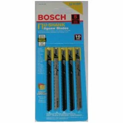 Bosch U-Shank Jigsaw Blades - Reverse Pitch - 10 TPI - High-Carbon Steel - 5 Per Pack - 3 5/8 in L