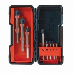 Bosch Glass and Tile Drill Bit - 8-Piece Set - Carbide-Tipped - 3-Flat Shank
