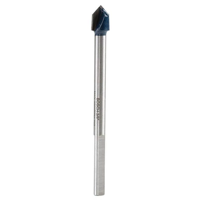 Bosch Glass and Tile Drill Bit - 3/8-in Dia x 4-in L - 3-Flat Shank - Carbide-Tipped 1 Bosch Glass and Tile Drill Bit - 3/8-in Dia x 4-in L - 3-Flat Shank - Carbide-Tipped