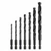 Bosch Impact Tough Drill Bit - 7-Piece Set - Hex Shank - 135° Split Point - Black Oxide-Coated