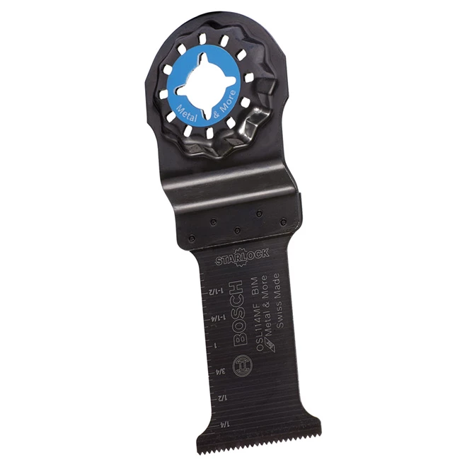 Bosch Starlock Oscillating Plunge Cut Blade - Bi-Metal - Black - 4-in L x 1 1/4-in W 1 Bosch Starlock Oscillating Plunge Cut Blade - Bi-Metal - Black - 4-in L x 1 1/4-in W