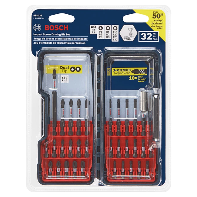 Bosch 32-Piece Impact Screwdriver Bit Kit - Alloy Steel - Hard Protective Case - Assorted Type 1 Bosch 32-Piece Impact Screwdriver Bit Kit - Alloy Steel - Hard Protective Case - Assorted Type