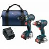Bosch 2-Tool Combo Kit with Batteries and Charger - Bluetooth Connectivity - Brushless Motor - Variable Speed