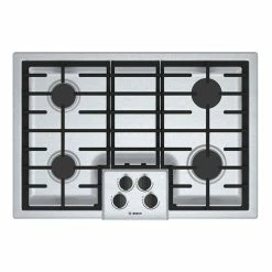 Bosch Gas Cooktop - 4 Burners - 30-in - 16,000 BTU - Stainless Steel