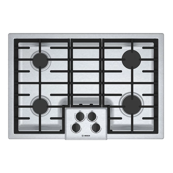 Bosch Gas Cooktop - 4 Burners - 30-in - 16,000 BTU - Stainless Steel 1 Bosch Gas Cooktop - 4 Burners - 30-in - 16,000 BTU - Stainless Steel