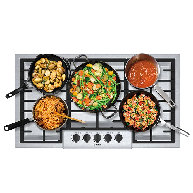 Bosch Gas Cooktop - 5 Burners - 37-in - 16,000 BTU - Stainless Steel 2 Bosch Gas Cooktop - 5 Burners - 37-in - 16,000 BTU - Stainless Steel - Image 2
