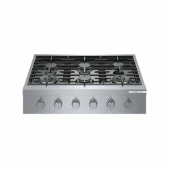 Bosch - Gas Cooktop - 18,000 BTU - 6 Burners - 36-in - Stainless Steel