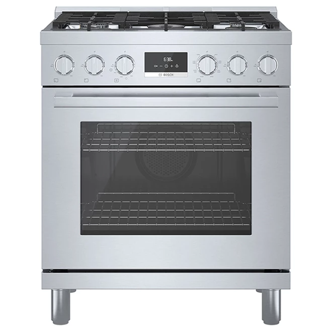 Bosch Dual Fuel Freestanding Range - 800 Series - 5 Burners - 30-in - Stainless Steel 1 Bosch Dual Fuel Freestanding Range - 800 Series - 5 Burners - 30-in - Stainless Steel