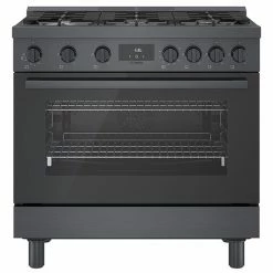 Bosch Freestanding Gas Range - 800 Series - 6 Burners - 36-in - Black Stainless Steel