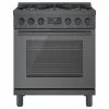 Bosch Dual Fuel Freestanding Range - 800 Series - 5 Burners - 30-in - Black Stainless Steel