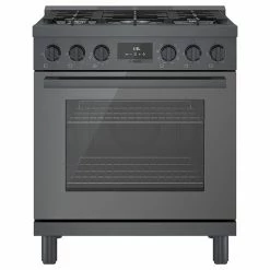 Bosch Dual Fuel Freestanding Range - 800 Series - 5 Burners - 30-in - Black Stainless Steel