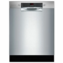 Bosch 300 Series 24-in Stainless Steel Slide-in Dishwasher with Front Controls, RackMatic Upper Rack