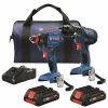 Bosch Kit with Hammer Drill/Driver, Impact Driver and 4.0 AH Batteries - 18 V