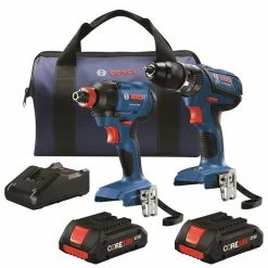 Bosch Kit with Hammer Drill/Driver, Impact Driver and 4.0 AH Batteries - 18 V