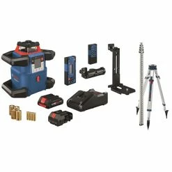 Bosch GRL4000-80CHVK 4000-ft Red Beam Self-Levelling Rotary 360° Laser Level Kit with Plumb, Level and Square Display
