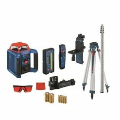 Bosch GRL2000-40HVK 2000-ft Red Beam Self-Levelling Rotary 360° Laser Level Kit with Plumb, Level and Square Display